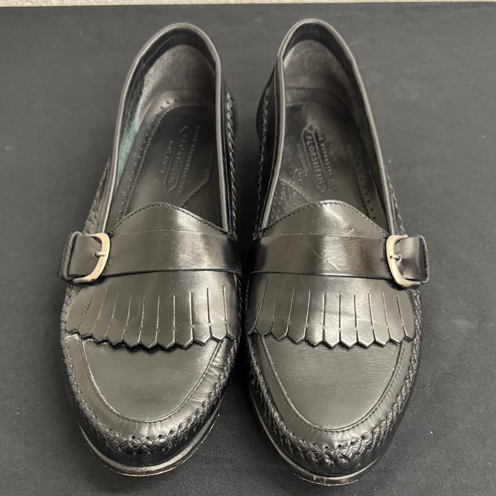 Florsheim Kiltie Buckle Black Leather Loafers